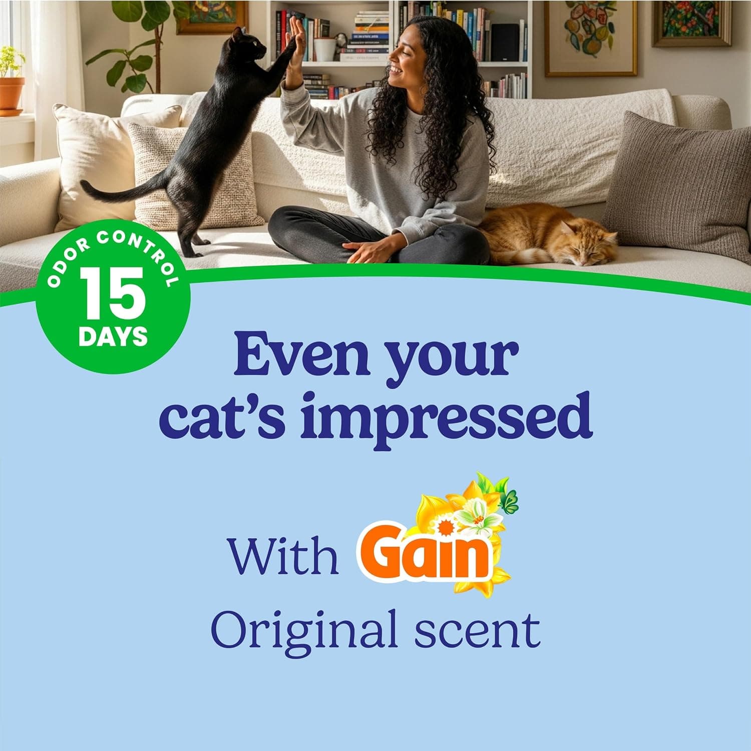 Fresh Step Advanced Odor Shield Clumping Cat Litter with Gain, 18.5 lb, 2Pk | Odor Shield with Ammonia Block Technology, Low Dust, Multi Cat, Compatible with Most Automatic Litter Boxes