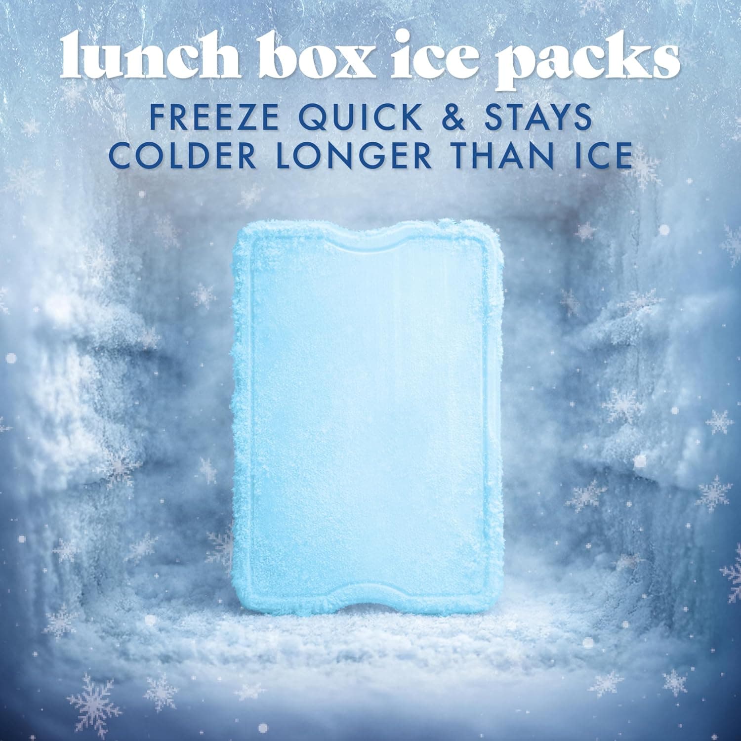 Cool Coolers by Fit & Fresh 4 Pack XL Slim Ice Packs, Quick Freeze Space Saving Reusable Ice Packs for Lunch Boxes or Coolers