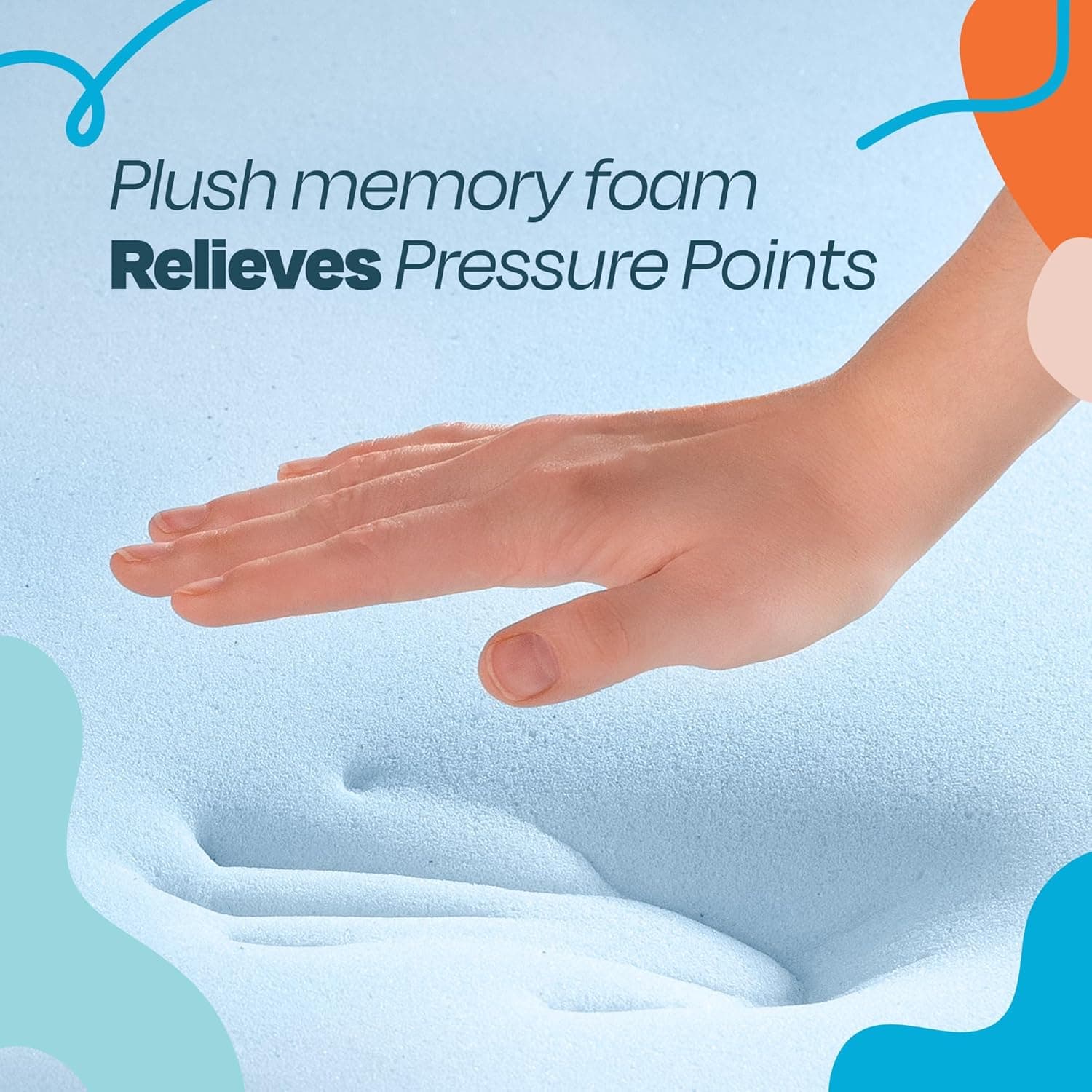Linenspa Memory Foam Mattress Topper, Twin XL Size - 3 Inch Gel Infused Memory Foam - Plush Feel - Cooling and Pressure Relieving - CertiPUR Certified - Dorm Room Essentials
