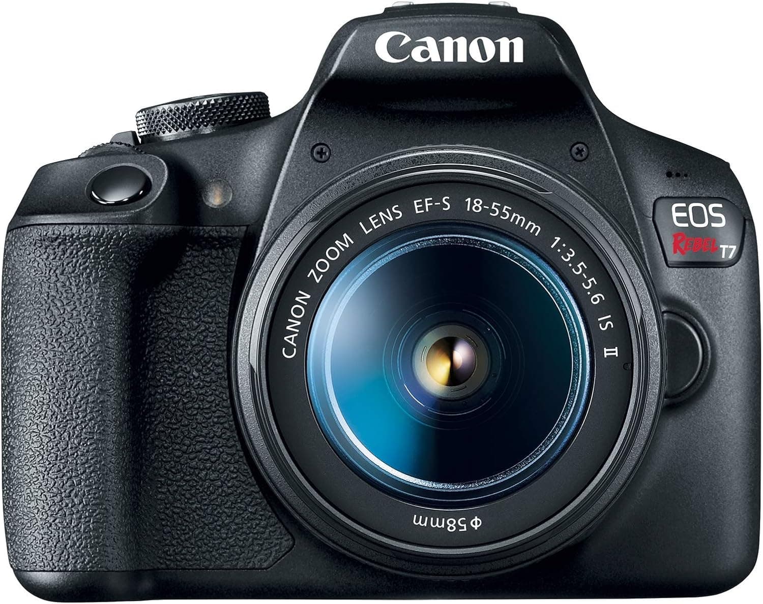 Canon EOS Rebel T7 DSLR Camera with 18-55mm Lens (Black) (Renewed) | 18-55mm