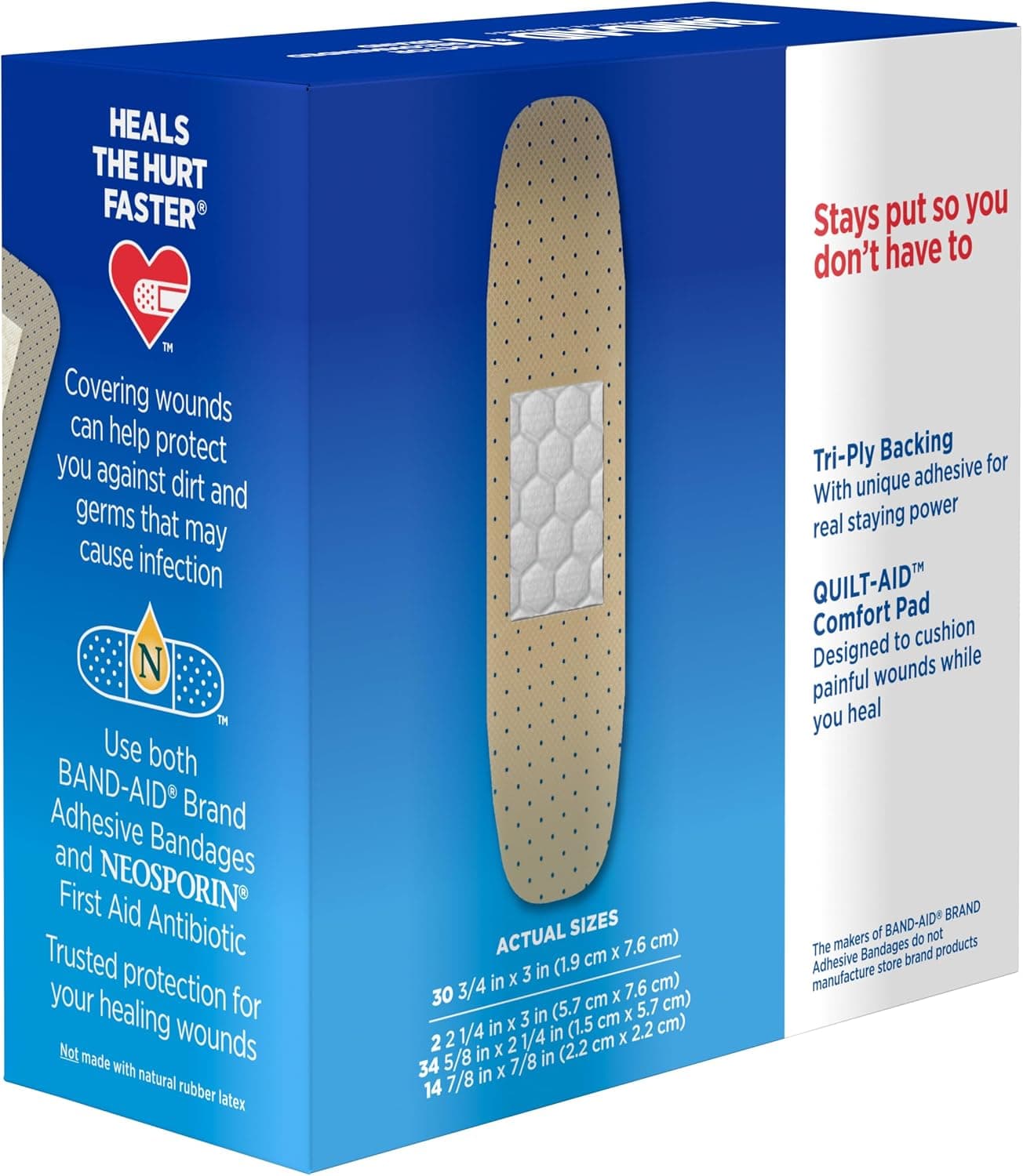 BAND-AID Brand Tru-Stay Sheer Adhesive Bandages, Assorted Sizes, 80 Count | Dependable Lightweight Protection, Sterile Wound Care for Minor Cuts & Scrapes, First Aid Kit Essential, Flexible Comfort