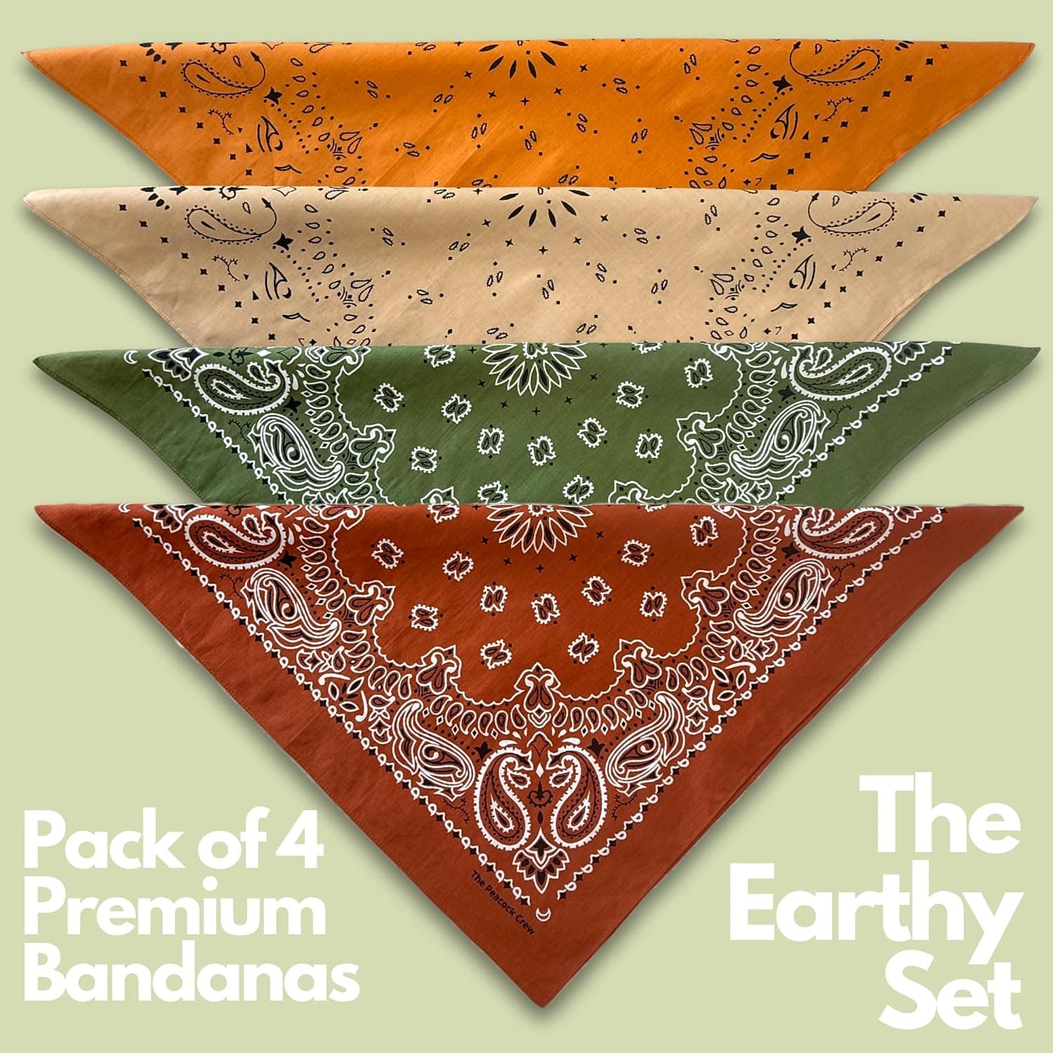 The Peacock Crew Premium Soft Cotton Bandanas Pack for Men and Women Paisley 22 x 22 inches