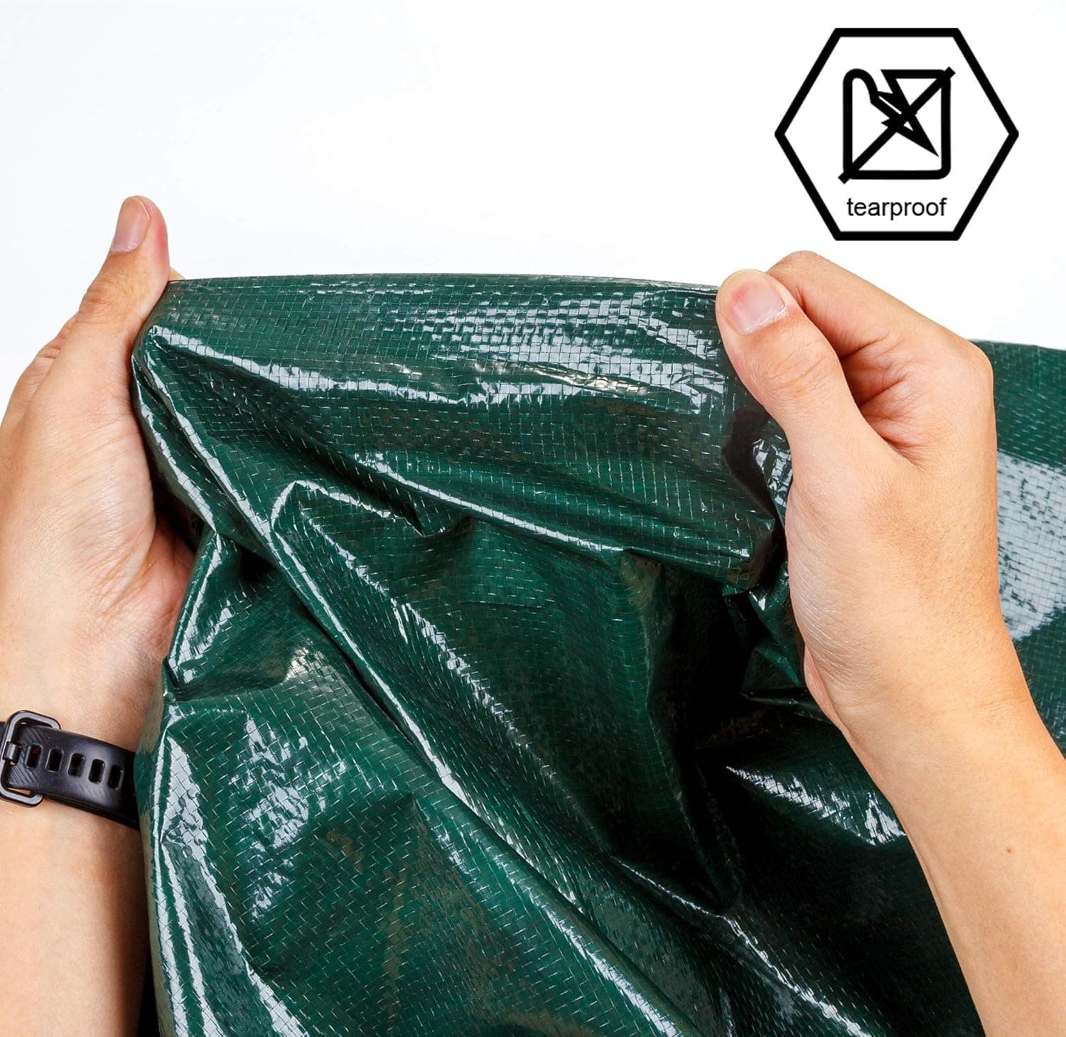 CARTMAN 8x10Ft Multipurpose Waterproof Poly Tarp Cover 8 Mil, Green | Reinforced edges, metal grommets every 36in, 10x10 weave, fits camping, emergency shelter, outdoor gear & cargo protection