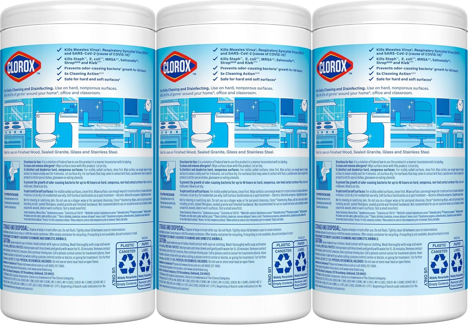 Clorox Disinfecting Wipes Back to School Variety Pack, 75 Count Each, Pack of 3 (Package May Vary)