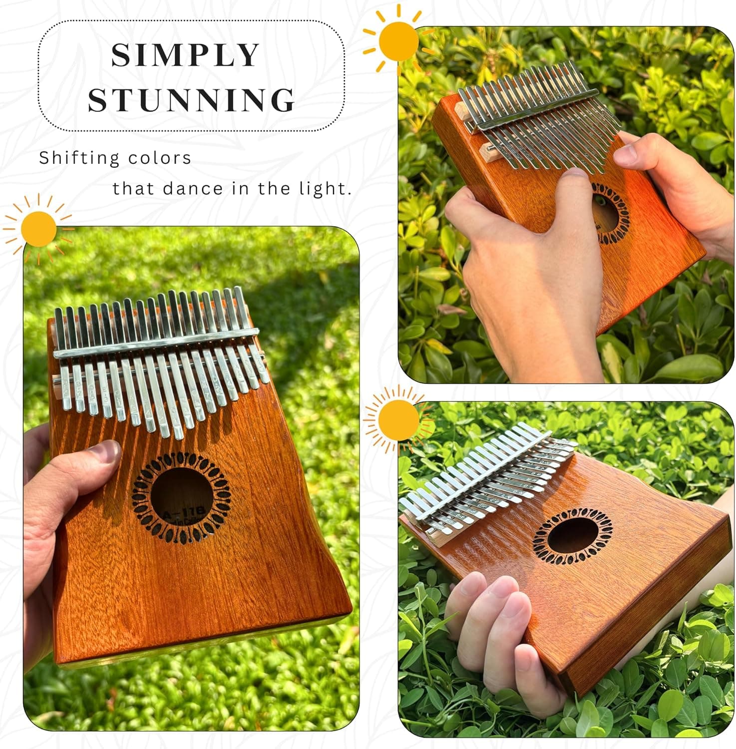 Newlam Kalimba Thumb Piano 17 Keys, Musical Gift for Kids and Adults