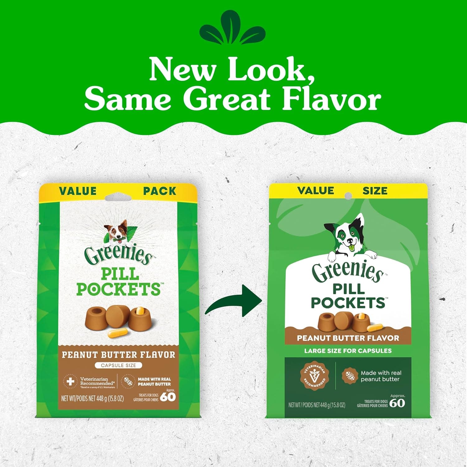 Greenies Pill Pockets Large Size Dog Treats, Peanut Butter, 15.8 oz | Vet-recommended, capsule size, low calorie, odor masking, stress- and mess-free medication experience