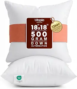 Utopia Bedding 18x18 Pillow Inserts Review